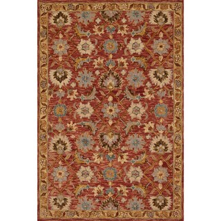 Alexander Home Madaline Hand-Hooked 100% Wool Terracotta Rug