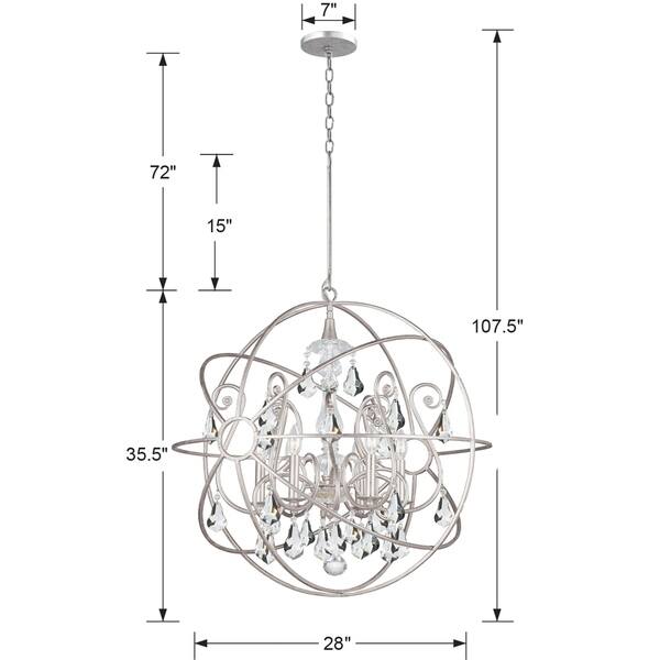 Copper Grove Poltava Silvertone and Crystal Globe Chandelier Bed Bath