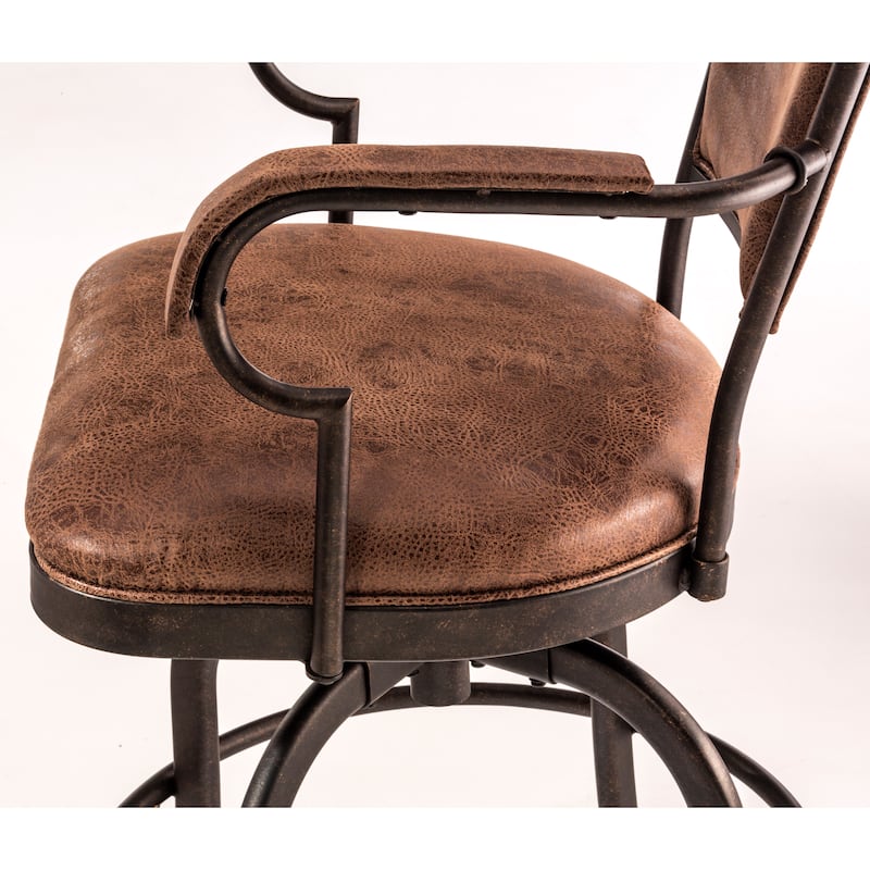 Hillsdale Furniture Bridgetown Metal Bar Height Swivel Stool, Aged Bronze