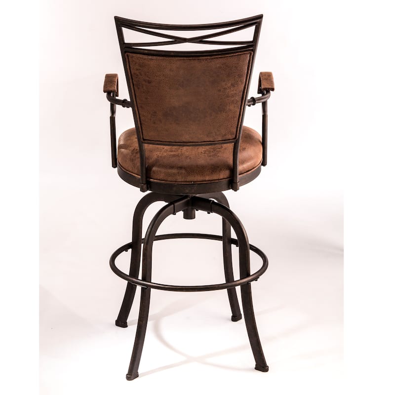 Hillsdale Furniture Bridgetown Metal Bar Height Swivel Stool, Aged Bronze
