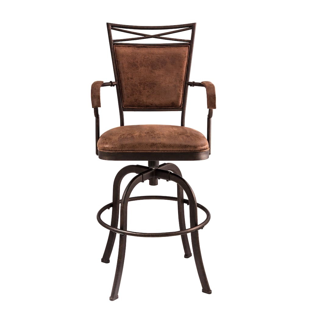 Hillsdale Furniture Bridgetown Metal Bar Height Swivel Stool, Aged Bronze