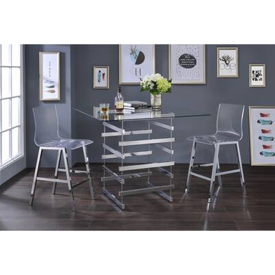 Acme Furniture Nadie Acrylic Counter Height Chair - Set of 2