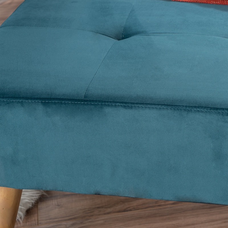 Omry Mid-Century Velvet Ottoman by Christopher Knight Home