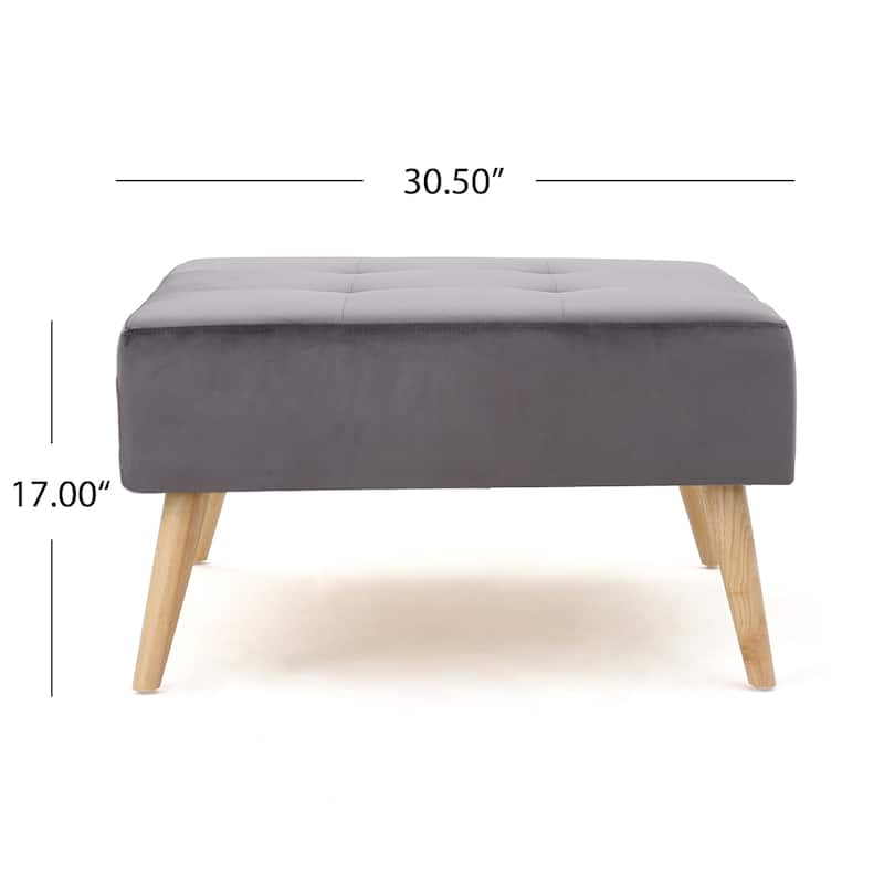 Omry Mid-Century Velvet Ottoman by Christopher Knight Home