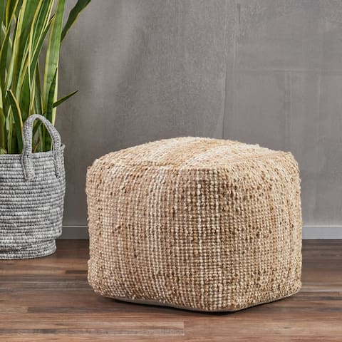 Beverly Handcrafted Boho Fabric Pouf by Christopher Knight Home