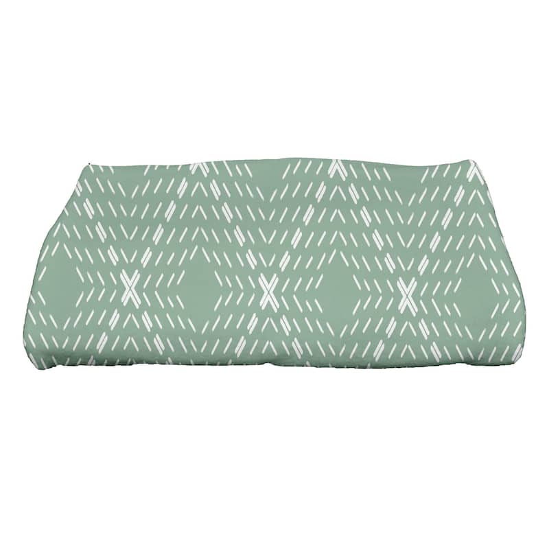 30 x 60-inch, Dots and Dashes, Geometric Print Bath Towel - Green