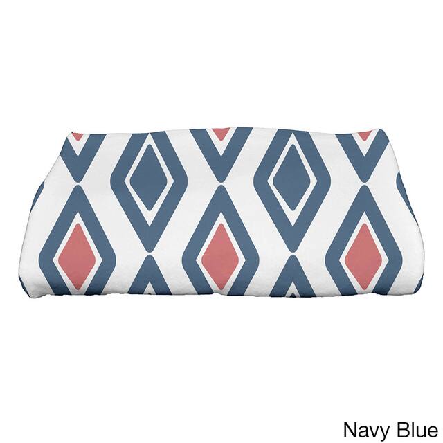 30 x 60-inch, Geometric Jive 2, Geometric Print Bath Towel - Blue