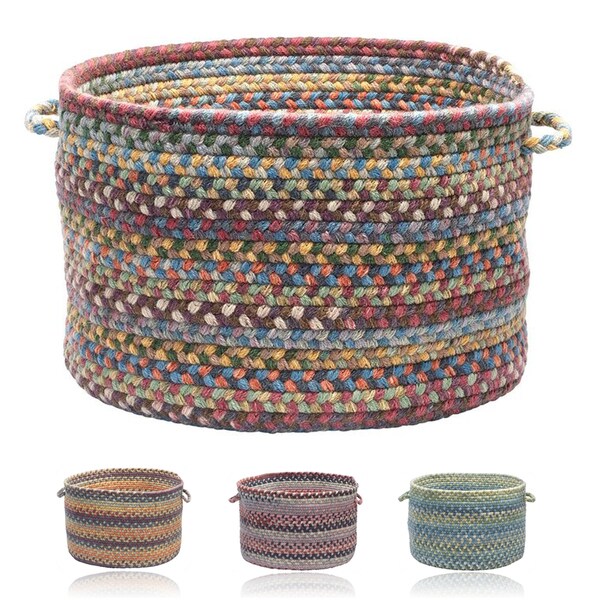 Wool Spacedye Large Floor Storage Basket with Handles