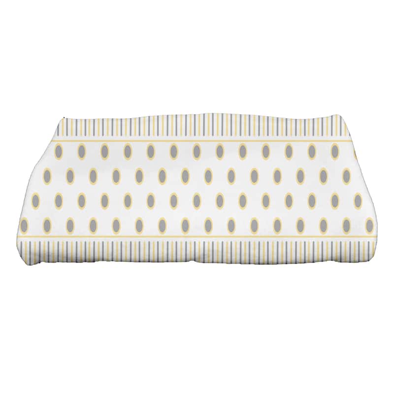 30 x 60-inch, Comb Dot, Striped Print Bath Towel - Yellow
