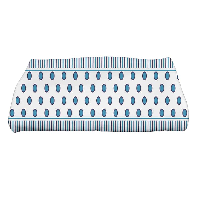30 x 60-inch, Comb Dot, Striped Print Bath Towel - Blue