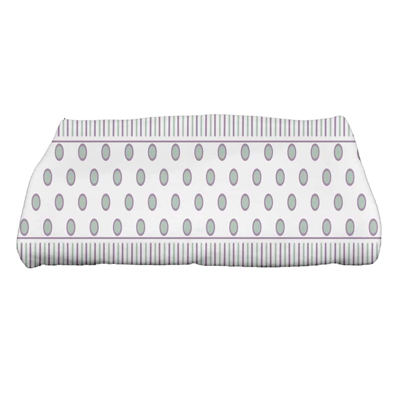 30 x 60-inch, Comb Dot, Striped Print Bath Towel - Purple