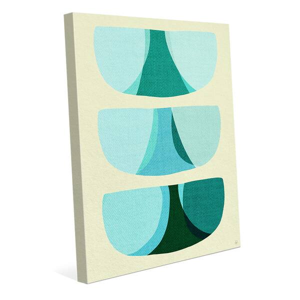 Retro Shape Art Blue Wall Art Print on Canvas - Overstock - 14066387