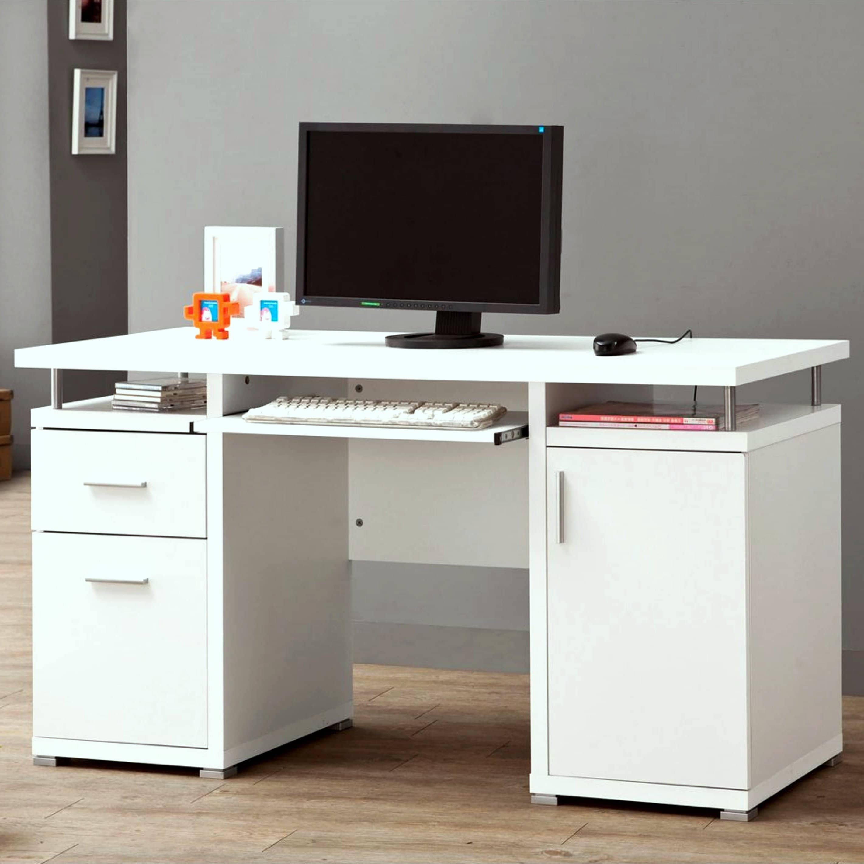 Shop Modern Floating Top Design Home Office White Computer Desk