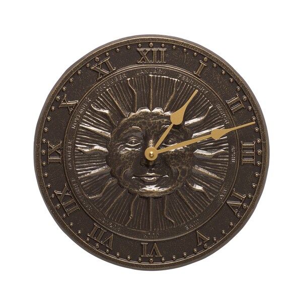 White Hall French Bronze Finish Aluminum Sunface Clock