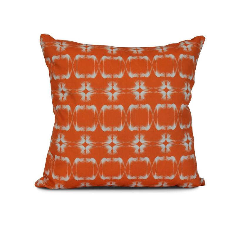 Summer Picnic Geometric Print Outdoor Pillow - 16" x 16" - Orange