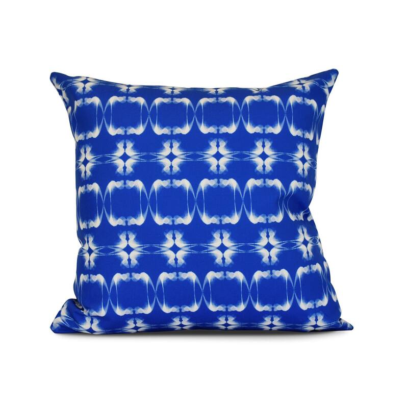Summer Picnic Geometric Print Outdoor Pillow - 16" x 16" - Blue
