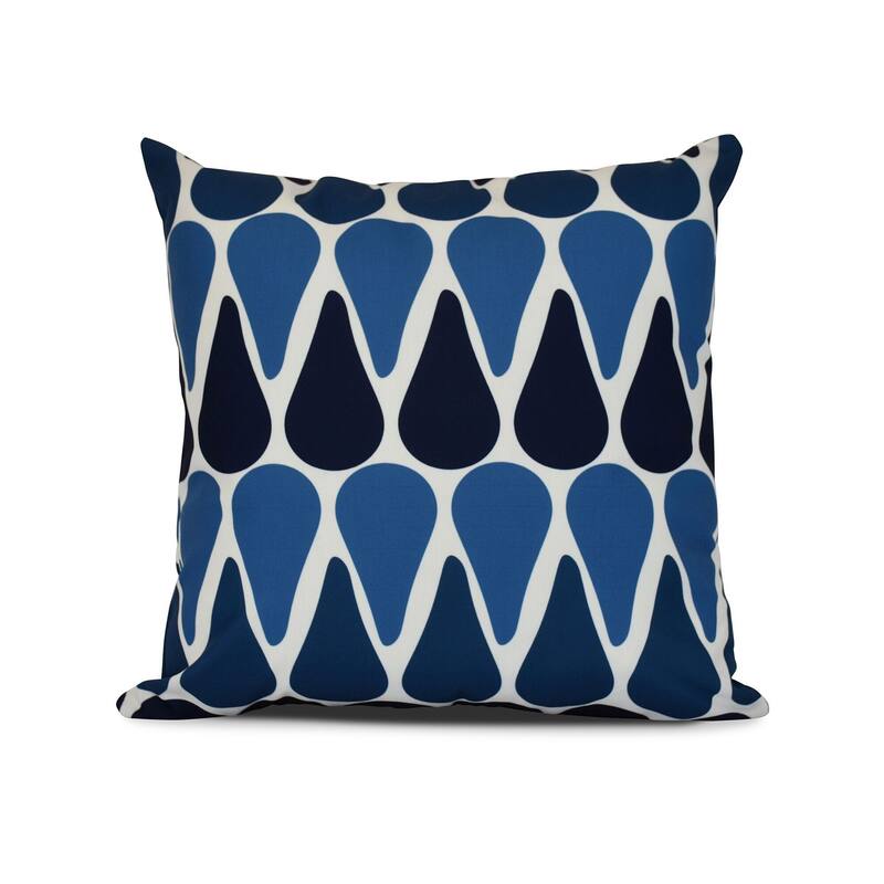 Watermelon Seeds Geometric Print Outdoor Pillow - 16" x 16" - Navy