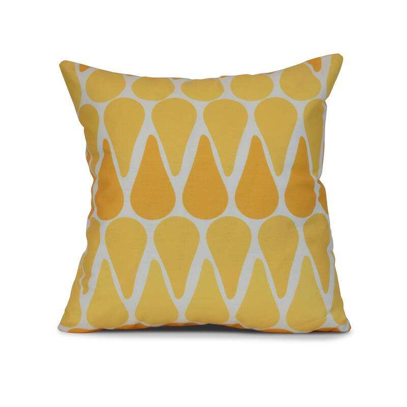 Watermelon Seeds Geometric Print Outdoor Pillow - 16" x 16" - Yellow