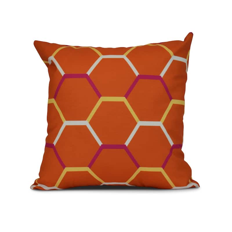 Cool Shades Geometric Print Outdoor Pillow - 16" x 16" - Orange