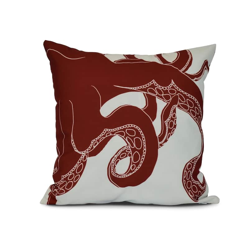 Gus Animal Print Outdoor Pillow - 16"x16" - Red