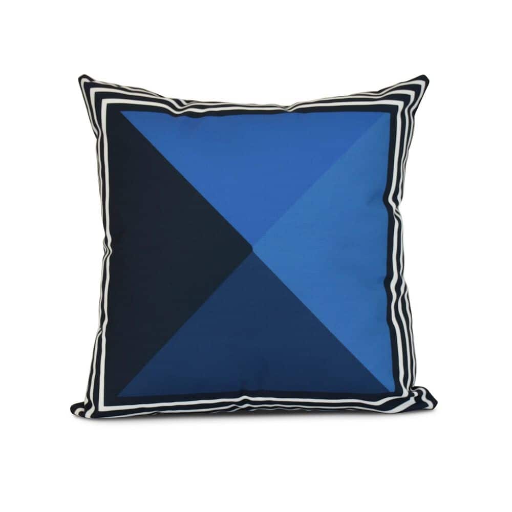 Nautical Angles Geometric Print Outdoor Pillow