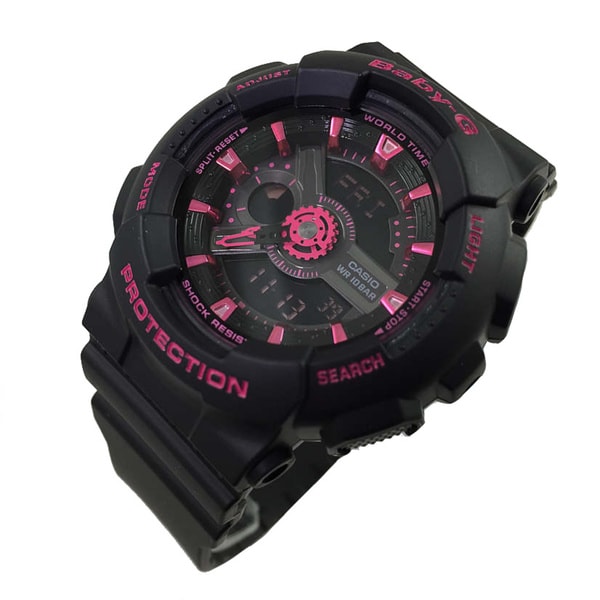 baby g watch black and pink