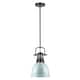 Duncan Small Pendant with Rod in Aged Brass with an Aged Brass Shade