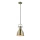 Duncan Small Pendant with Rod in Aged Brass with an Aged Brass Shade