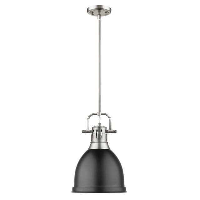 Duncan Small Pendant with Rod in Aged Brass with an Aged Brass Shade
