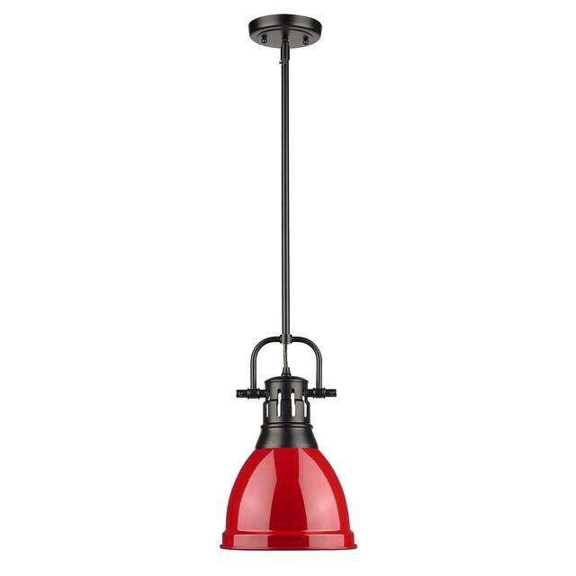 Duncan Small Pendant with Rod in Aged Brass with an Aged Brass Shade