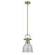 Duncan Small Pendant with Rod in Aged Brass with an Aged Brass Shade