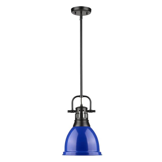 Duncan Small Pendant with Rod in Aged Brass with an Aged Brass Shade