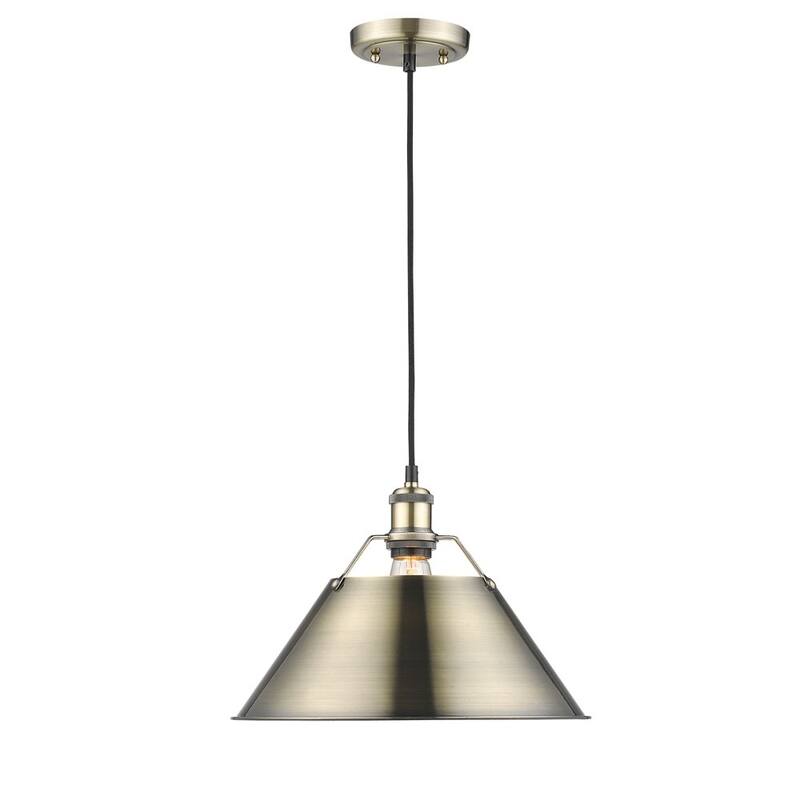 Orwell AB 1 Light Pendant Aged Brass Shade