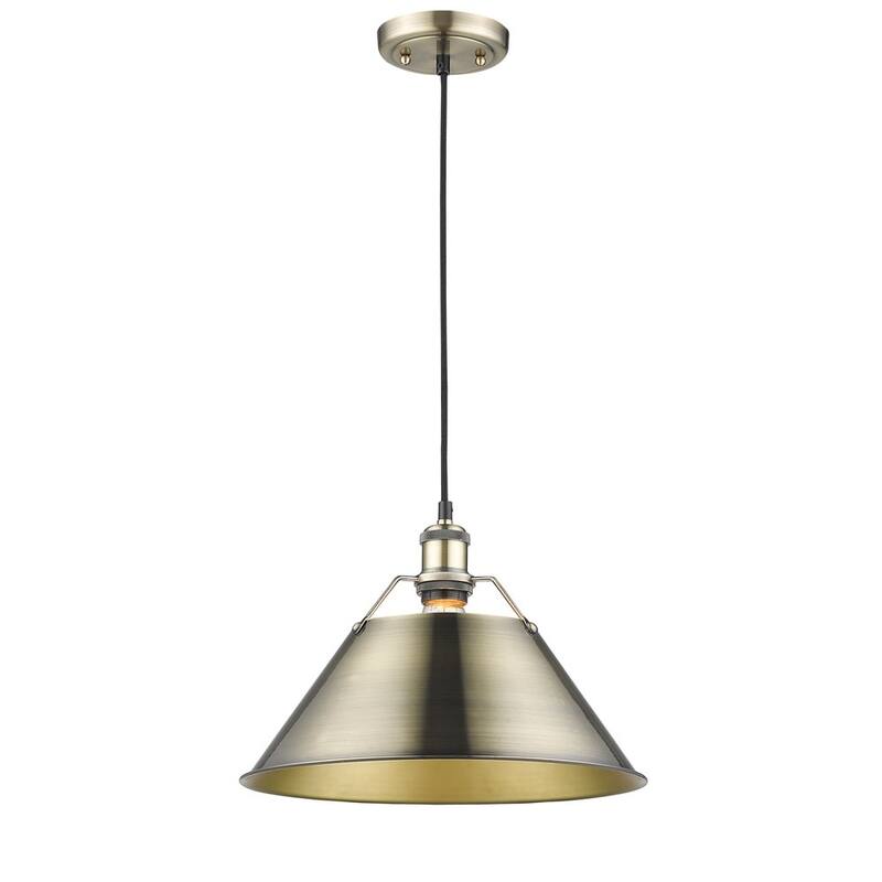 Orwell AB 1 Light Pendant Aged Brass Shade