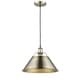 preview thumbnail 3 of 1, Orwell AB 1 Light Pendant Aged Brass Shade