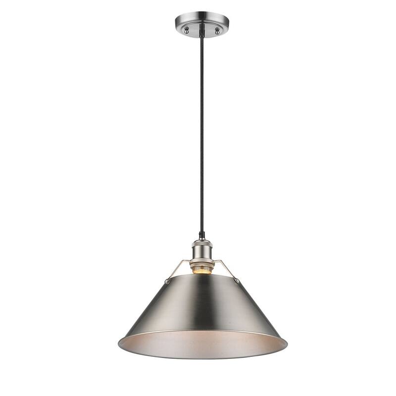 Golden Lighting Orwell PW 1-light Pewter Steel 14-inch Pendant with Pewter Shade