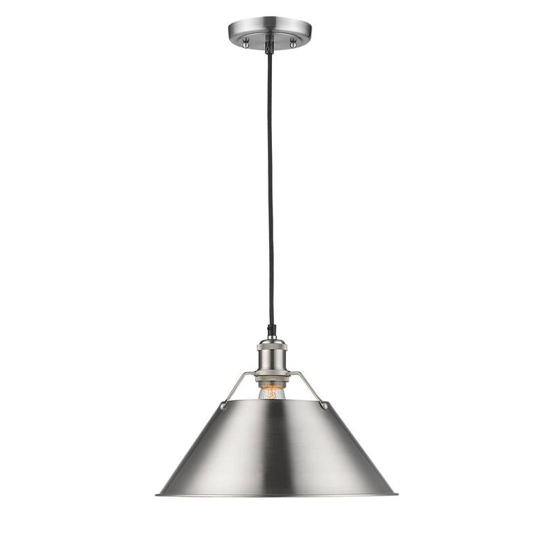 Golden Lighting Orwell PW 1-light Pewter Steel 14-inch Pendant with Pewter Shade