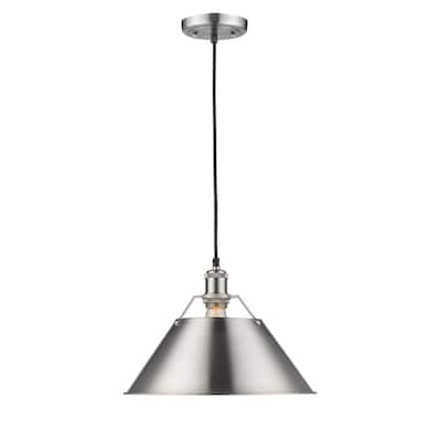 Golden Lighting Orwell PW 1-light Pewter Steel 14-inch Pendant with Pewter Shade
