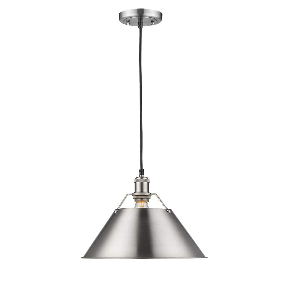 Golden Lighting Orwell PW 1-light Pewter Steel 14-inch Pendant with Pewter Shade