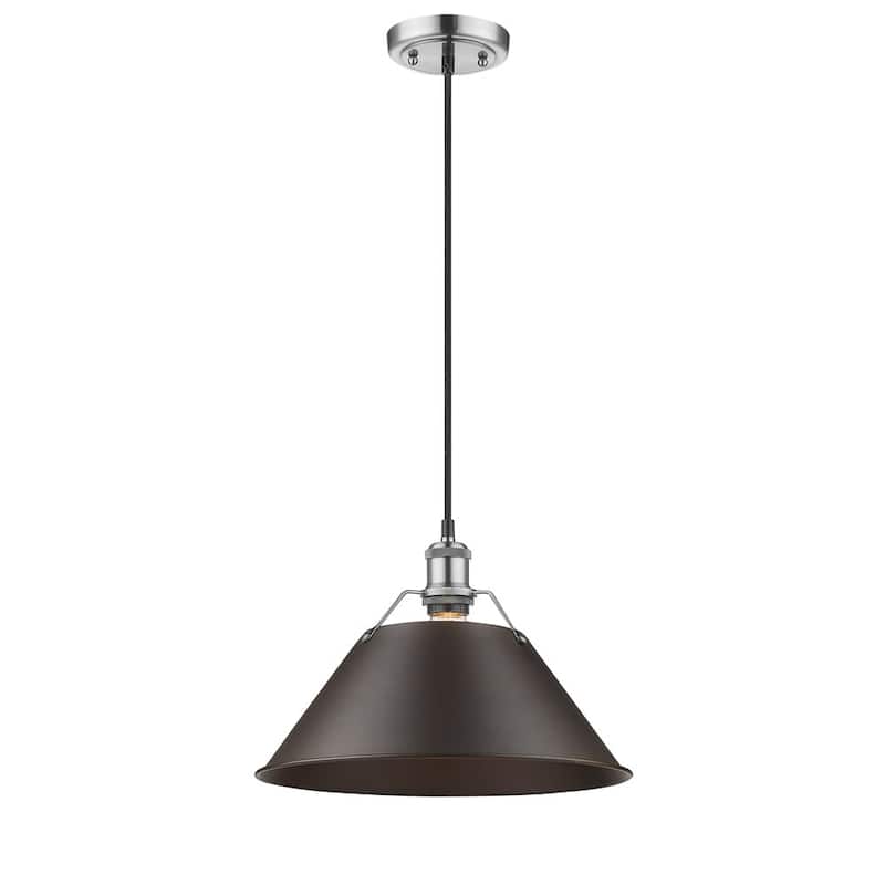 Golden Lighting Orwell PW Rubbed Bronze Shade and Pewter Steel 1-light Pendant Light