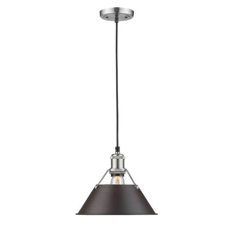 Golden Lighting Orwell PW Pewter Rubbed Bronze Shade Steel 10-inch 1-light Pendant
