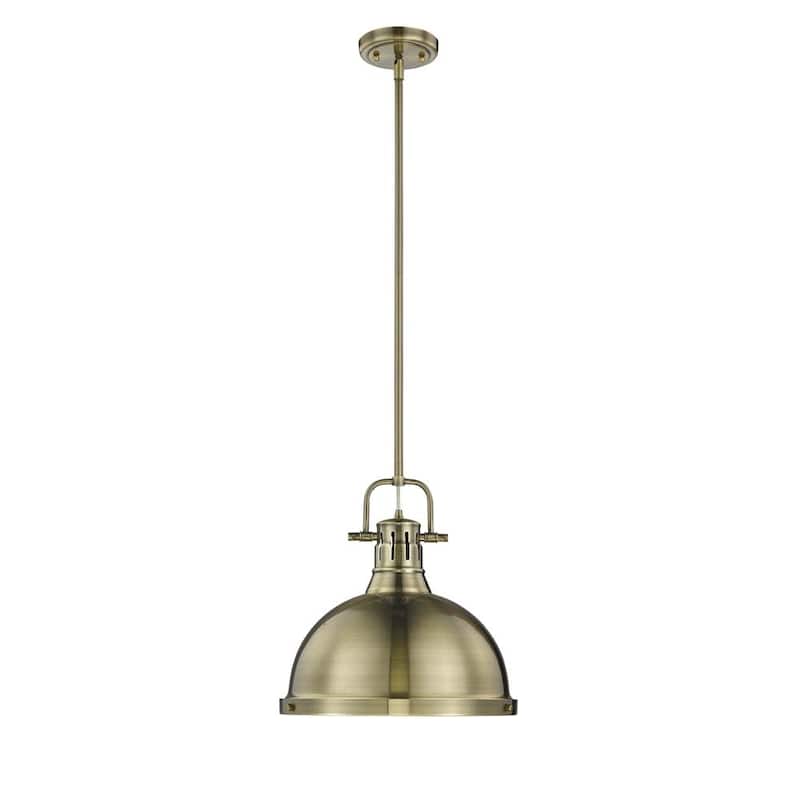 Golden Lighting Duncan Aged Brass 1-light Pendant