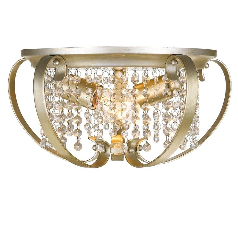 Golden Lighting Ella White Gold Flush Mount Light Fixture