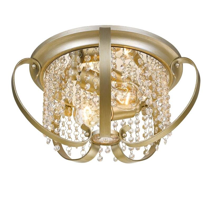 Golden Lighting Ella White Gold Flush Mount Light Fixture