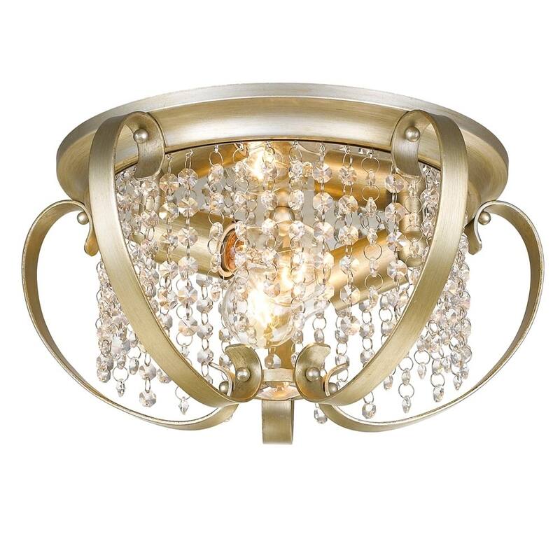 Golden Lighting Ella White Gold Flush Mount Light Fixture