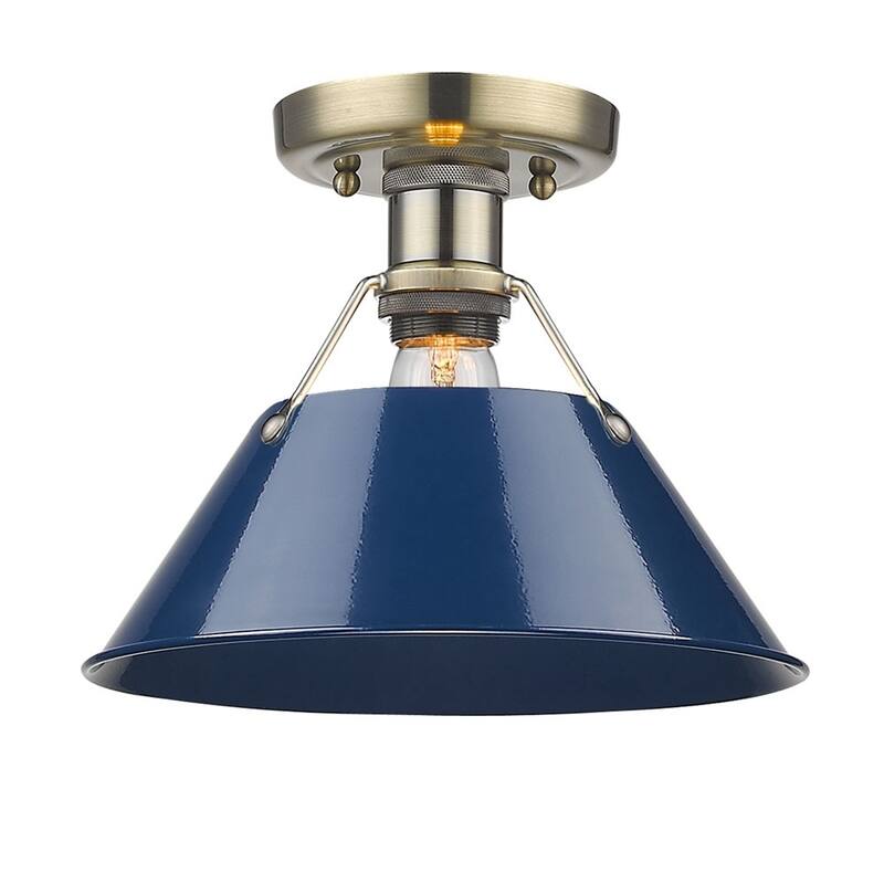 Golden Lighting Orwell Ages Brass Flush Mount