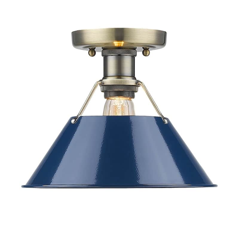 Golden Lighting Orwell Ages Brass Flush Mount