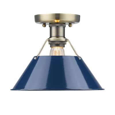 Golden Lighting Orwell Ages Brass Flush Mount
