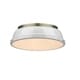 preview thumbnail 1 of 2, Duncan 14" Flush Mount in Aged Brass with a White Shade