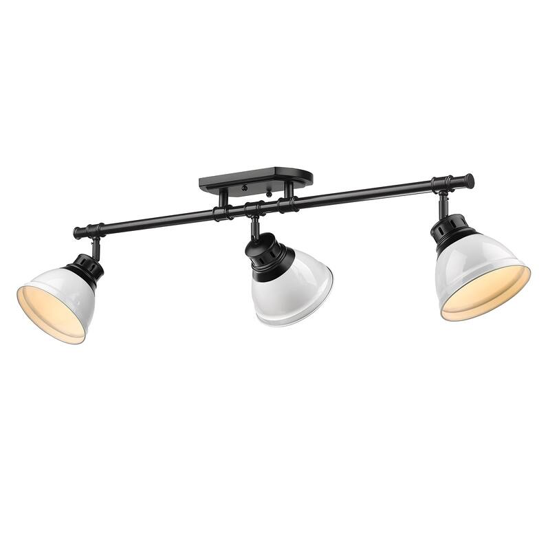 Golden Lighting Duncan 3-light Semi-flush Aged Brass Steel Track Light with Aged Brass Shades